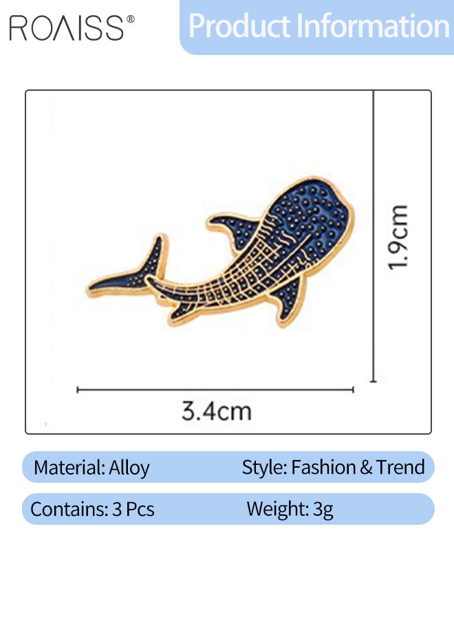 roaiss 3 Pcs Dolphin Whale Brooches, Cartoon Cute Badges, Alloy Fashion Pins, Suitable for Decorative Accessories for Clothing, Bags, Backpacks, Shirts and Jackets - Image 2