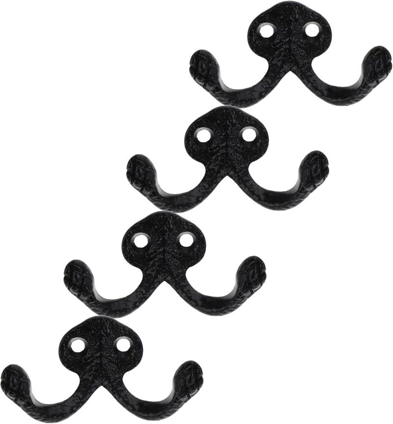 4pcs Heavy Duty Wall Mount Hook Vintage Bathroom Coat Hanger Rustic Style for Organizing Towels Clothes and Bags for Home Farmhouse - Image 1