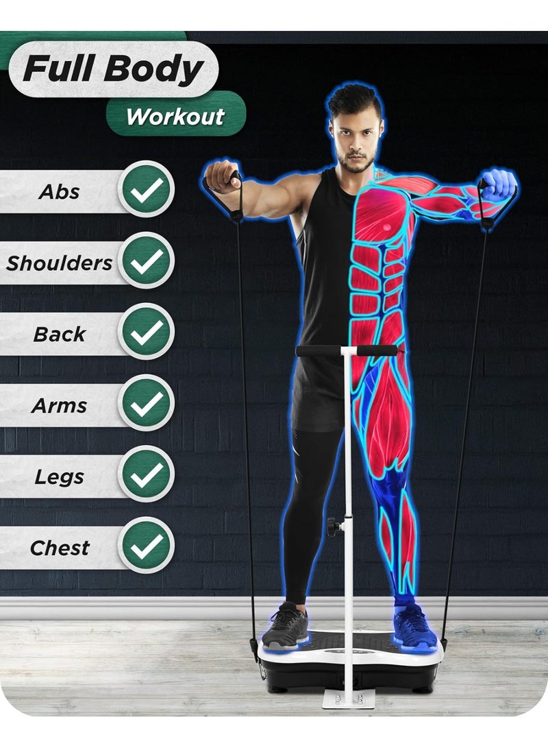 XiuWoo Whole Body Vibration Plate with Handles & Magnetic Acupoints, Vibration Platform, Vibration Plate for Lymphatic Drainage, Vibrating Exercise Machine, with Handrail Bracket - Image 3