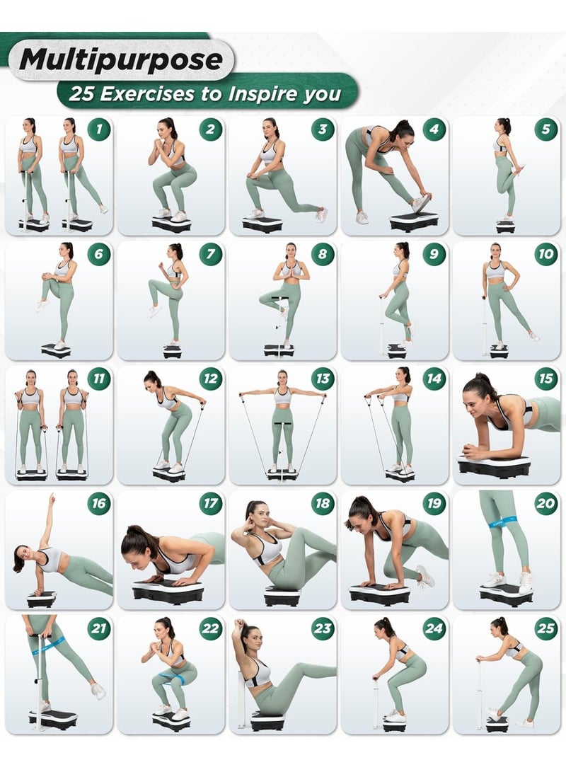 XiuWoo Whole Body Vibration Plate with Handles & Magnetic Acupoints, Vibration Platform, Vibration Plate for Lymphatic Drainage, Vibrating Exercise Machine, with Handrail Bracket - Image 4