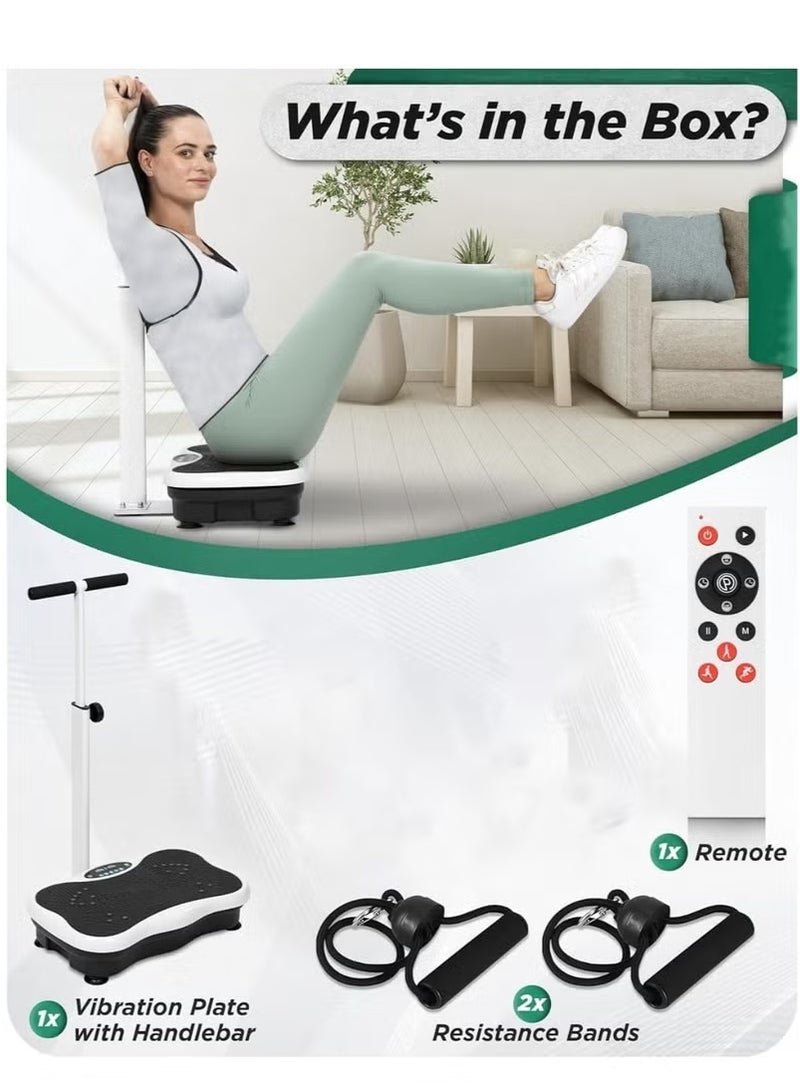 XiuWoo Whole Body Vibration Plate with Handles & Magnetic Acupoints, Vibration Platform, Vibration Plate for Lymphatic Drainage, Vibrating Exercise Machine, with Handrail Bracket - Image 5