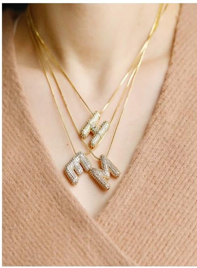 AD BEADS قلادة حرف الفقاعات من خرز AD (CZ ذهب Y) - Image 2