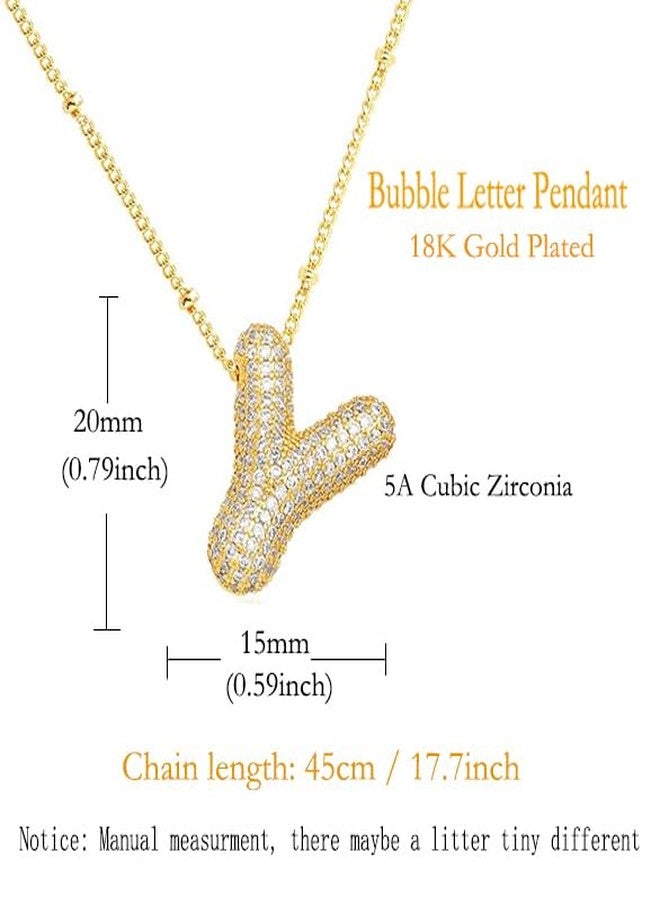 AD BEADS قلادة حرف الفقاعات من خرز AD (CZ ذهب Y) - Image 3