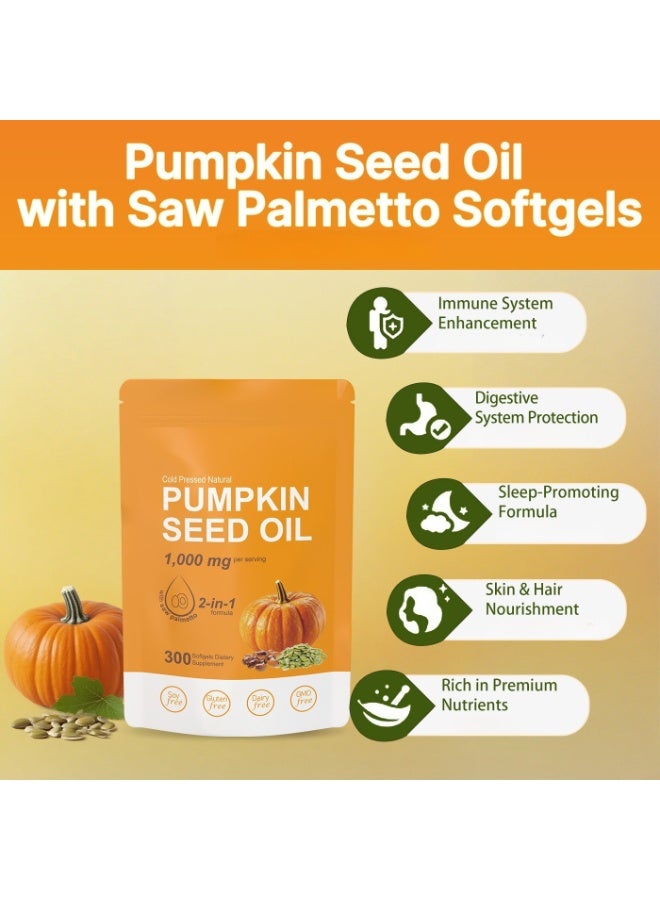 PUMPKIN 2-pack of pumpkin seed oil softgels promotes digestion and sleep, nourishes skin and hair, and is rich in high-quality nutrients. - Image 2