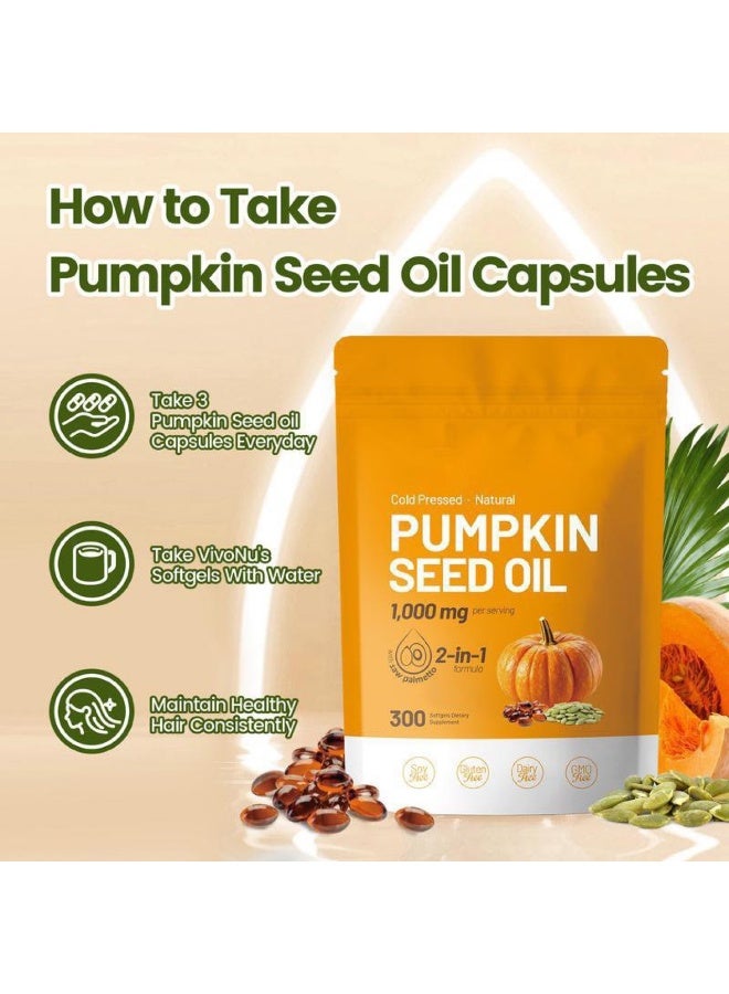 PUMPKIN 2-pack of pumpkin seed oil softgels promotes digestion and sleep, nourishes skin and hair, and is rich in high-quality nutrients. - Image 4