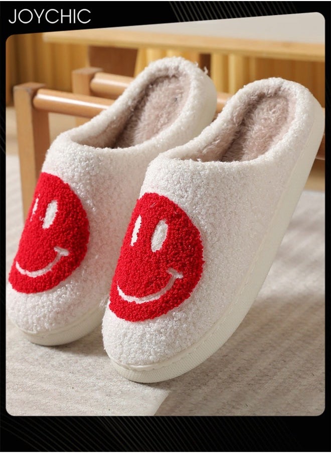 Autumn and Winter Warm Windproof Smiley Face Designed Bedroom Slippers White/Red for Women/Men - pzsku/ZC6C82E16488DF0635B30Z/45/_/1726907083/d6f9a95b-d709-4f58-9497-8e30c7841dd2