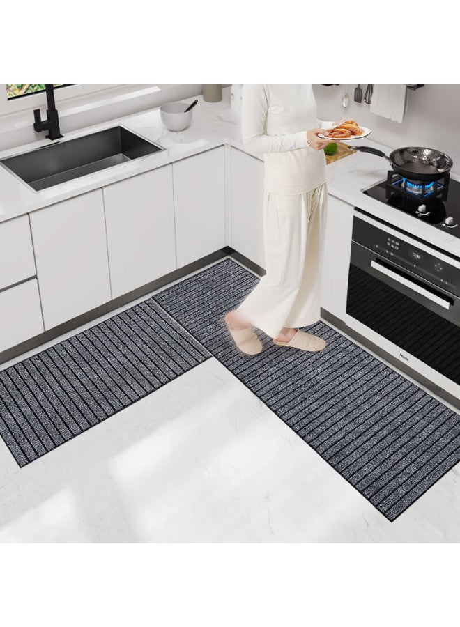 Dajiang Kitchen Floor Mat, Waterproof And Oil-resistant, Washable, Specialized Kitchen Foot Mat, Non-slip, 50x80+50x160 Striped Set - Image 2