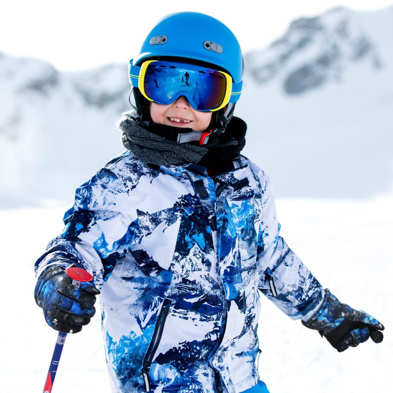 Bencailor 3 Pairs Kids Winter Gloves Waterproof Snow Ski Gloves Warm Windproof Adjustable Mittens for Boy Girl Outdoor(10-15 Years,Black Gold, Blue Black, Red) - Image 4