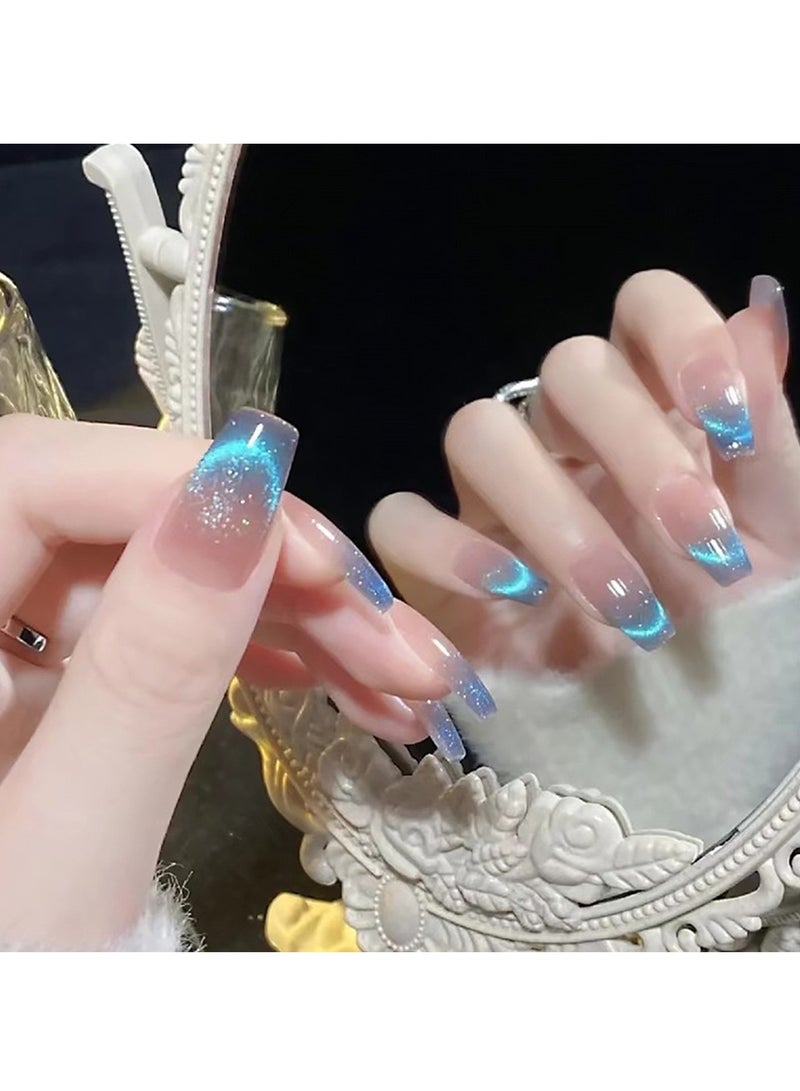 مجموعة 24 قطعة من الأظافر الصناعية ، مانيكير أوروبي وأمريكي عالمي ، ملصقات أظافر قابلة للفصل - Image 3