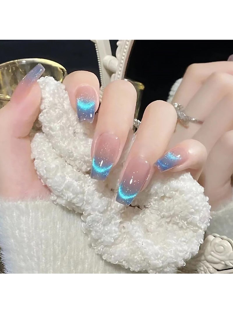 مجموعة 24 قطعة من الأظافر الصناعية ، مانيكير أوروبي وأمريكي عالمي ، ملصقات أظافر قابلة للفصل - Image 2