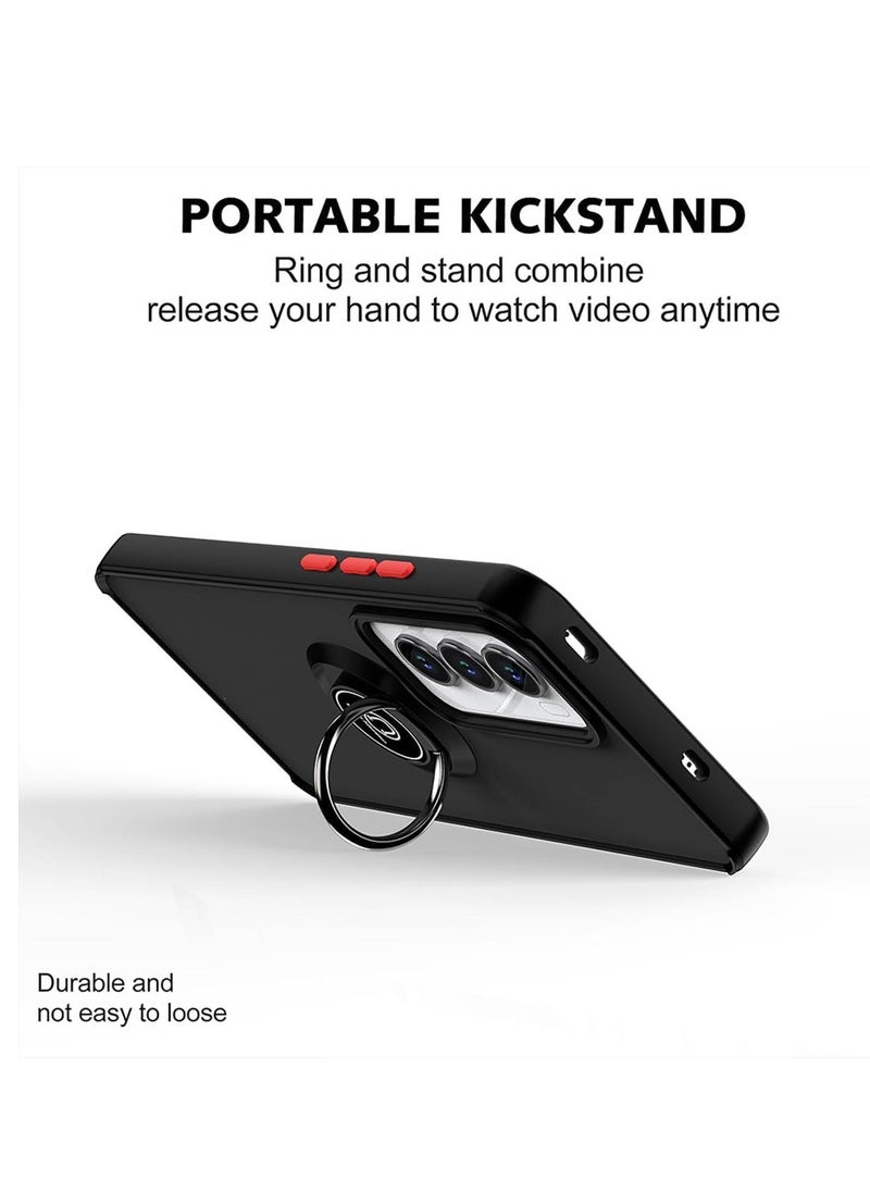 MUNTAQI OPPO Reno 12 Pro 5G Case Cover with Rotational Metal Ring Grip and Kickstand – Shockproof TPU Protective Cover with Magnetic Car Mount Holder Compatibility – Durable Anti-Slip Case Designed for OPPO Reno 12 Pro 5G, Enhancing Grip and Hands-Free Viewing - Image 3
