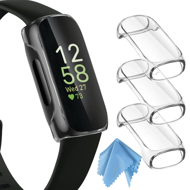 FINTIE 3 Pack Case Compatible with Fitbit Inspire 3 2 HR, Flexible Soft Full-Around watch Screen Protector TPU Case Cover Bumper Shell, Clear - Image 1