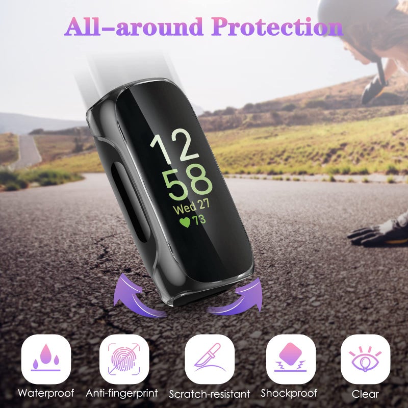 FINTIE 3 Pack Case Compatible with Fitbit Inspire 3 2 HR, Flexible Soft Full-Around watch Screen Protector TPU Case Cover Bumper Shell, Clear - Image 3