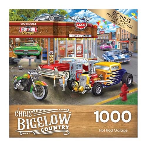 RoseArt - Chris Bigelow - Hot Rod Garage - 1000 Piece Jigsaw Puzzle for Adults - Image 4