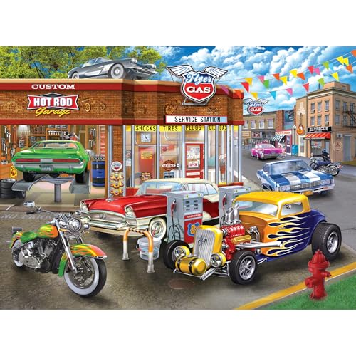 RoseArt - Chris Bigelow - Hot Rod Garage - 1000 Piece Jigsaw Puzzle for Adults - Image 1