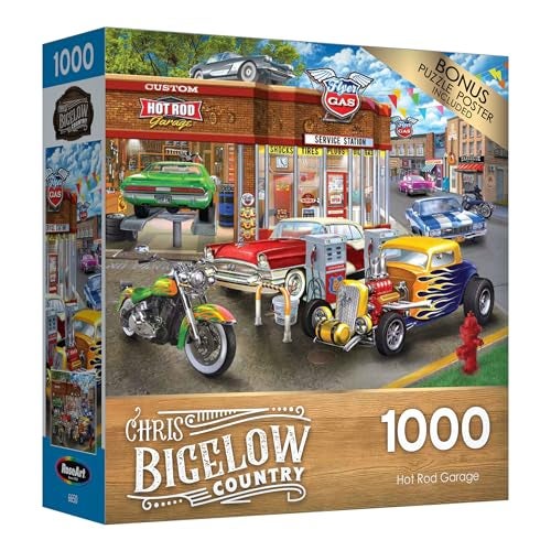 RoseArt - Chris Bigelow - Hot Rod Garage - 1000 Piece Jigsaw Puzzle for Adults - Image 2