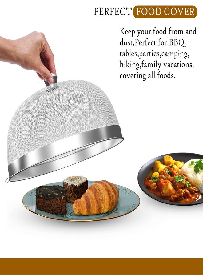 Kuber Industries 9 Inch Mesh Guard Stainless Steel Food Cover Dome | Dish Cover Net Basket for Kitchen & Outdoor Use | Protects Food from Mosquitoes, Insects and Flies | Silver - Image 4