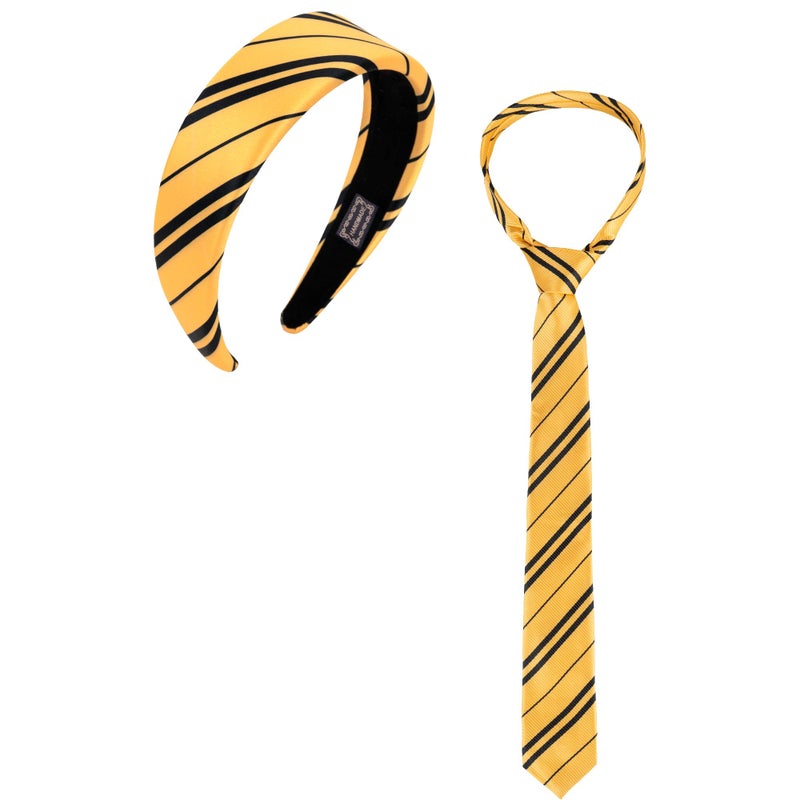 Kitihoney Halloween Costume Accessories Women Yellow Stripe Headband Tie Adult Cosplay Party Hair Accessory - Image 1