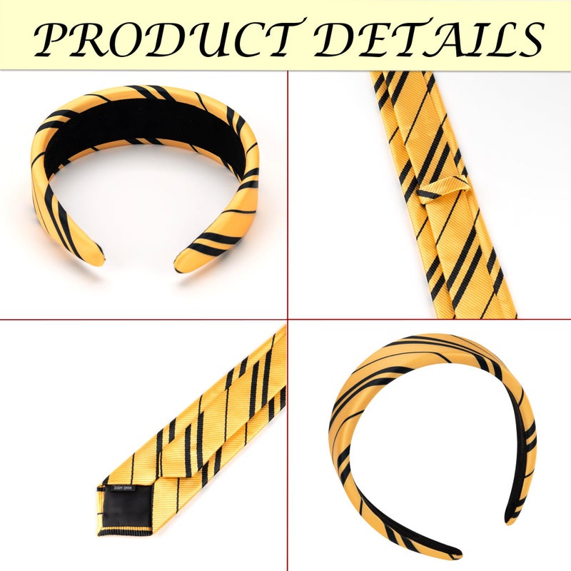 Kitihoney Halloween Costume Accessories Women Yellow Stripe Headband Tie Adult Cosplay Party Hair Accessory - Image 3