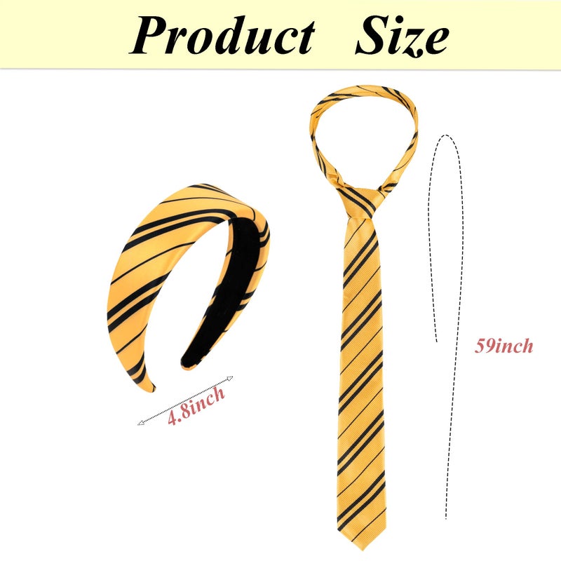 Kitihoney Halloween Costume Accessories Women Yellow Stripe Headband Tie Adult Cosplay Party Hair Accessory - Image 2