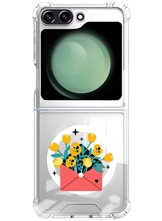 Magnetic Case for Samsung Galaxy Z Flip 5 Compatible with MagSafe Wireless Charging, Shockproof Phone Bumper Cover flowers in envelope - pzsku/ZC6C868935C96C0D543CEZ/45/_/1723134737/f3fcf3bd-2d4f-416e-b322-d6ee4c23cf8a