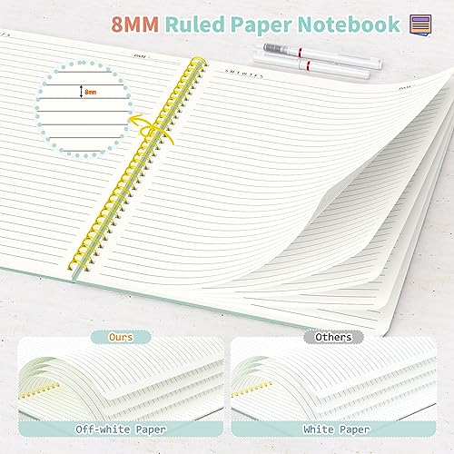 Umriox 4 Pack Lined Spiral Journal Notebook, 160 Pages 8.5" x 11" College Ruled Spiral Notebook with Sticky Tabs, Large Notebook for Work, Travel Journal, School - Image 3