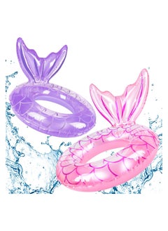 General 2PC Swimming Summer Holiday Water Entertainment Beach Party Essentials, Mermaid Pool Floating Mermaid Floating Leisure Raft, Children's Swimming Rings  - Image 1