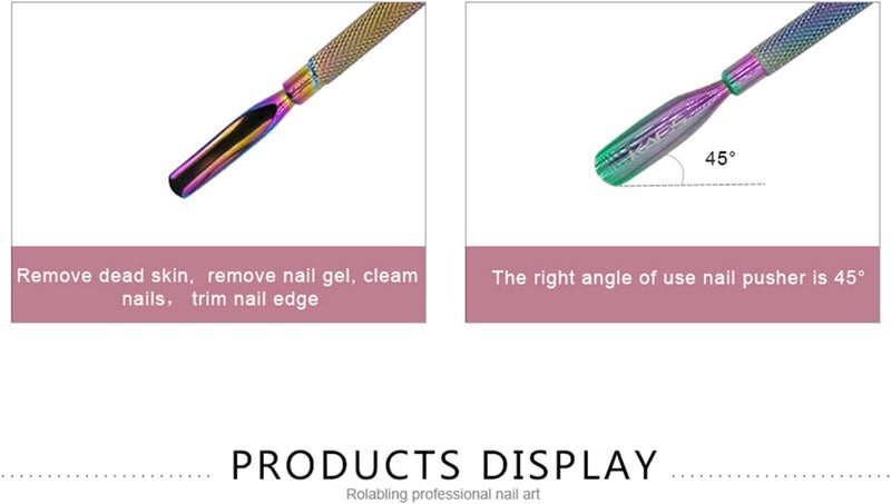 Rolabling Rainbow Stainless Steel Nail Cuticle Pusher - Image 3