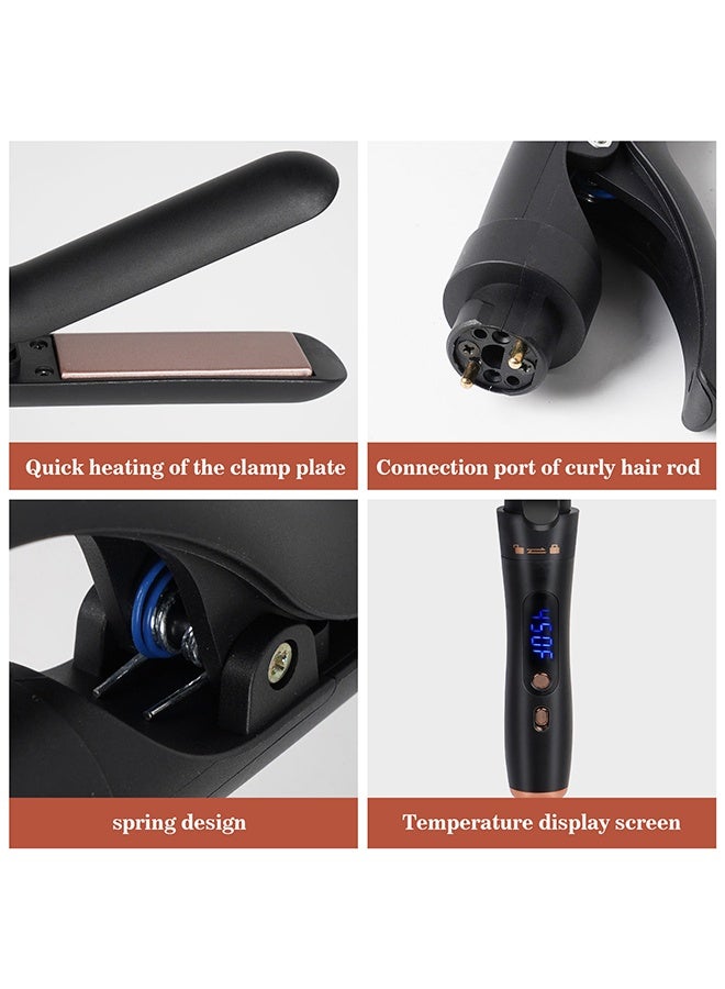 DUNISO 5 in 1 Curling Wand Set LCD Display Adjustable Temp Ceramic Curling Iron Set with Interchangeable Waver Wand, Professional Curling Wand Set Fast Heating Hair Curler for Travel - Image 3