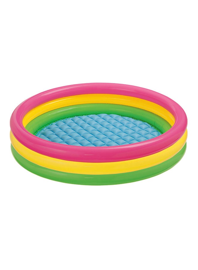 INTEX 3 Ring Rainbow Portable Inflatable Lightweight Compact Circular Swimming Pool 114x25cm - Image 2