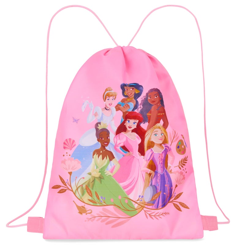 Disney Kids Drawstring Bags 11 x 14 Swimming Bag with Airflow Vent Pink Princess - Image 2