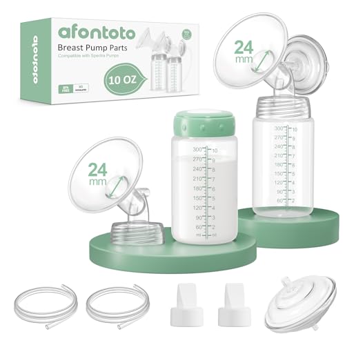 afontoto Breast Pump Accessories Compatible with Spectra S1 S2 S9 Plus Replacement Pump Parts, 2 Sets with 24mm Flanges Spectra, 10oz Bottles, Duckbill Valves, Tubing, Backflow Protectors, Not Original - Image 1