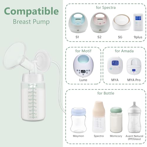 afontoto Breast Pump Accessories Compatible with Spectra S1 S2 S9 Plus Replacement Pump Parts, 2 Sets with 24mm Flanges Spectra, 10oz Bottles, Duckbill Valves, Tubing, Backflow Protectors, Not Original - Image 4