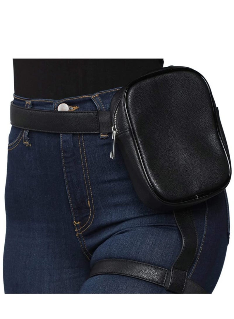 Barakah Drop Leg Bag Small Waterproof for Men Women Bike Riding Cycling Hiking Waist Pack Thigh Pouch Outdoor Travel Camping Casual Daypack(Black) - Image 2