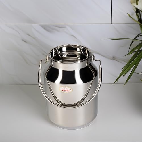 JAGGERY Stainless Steel Jointless Barni/Steel Milk Can/Oil Can/Milk Container/Liquid Container (Approx 2 litre/2000ml) - Image 2