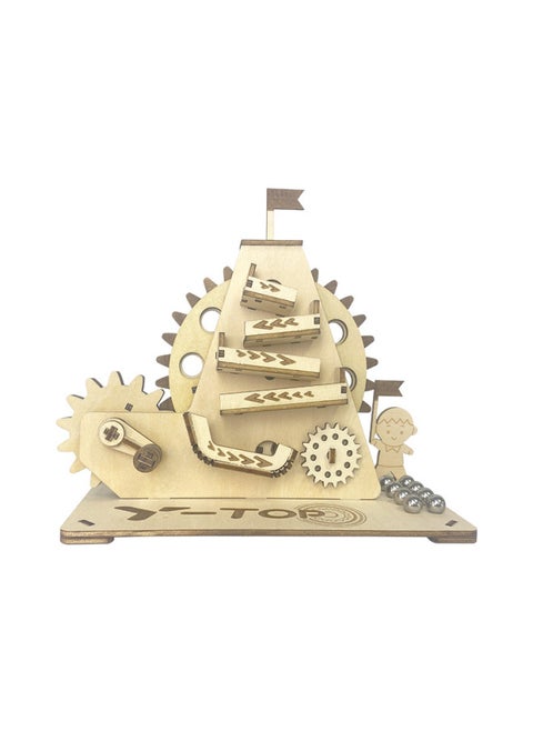 Hand Track Ball Wooden Three-dimensional Puzzle Diy Handmade Toy Mechanical Transmission Model Children's Gift-Color:Mountaineering Ball