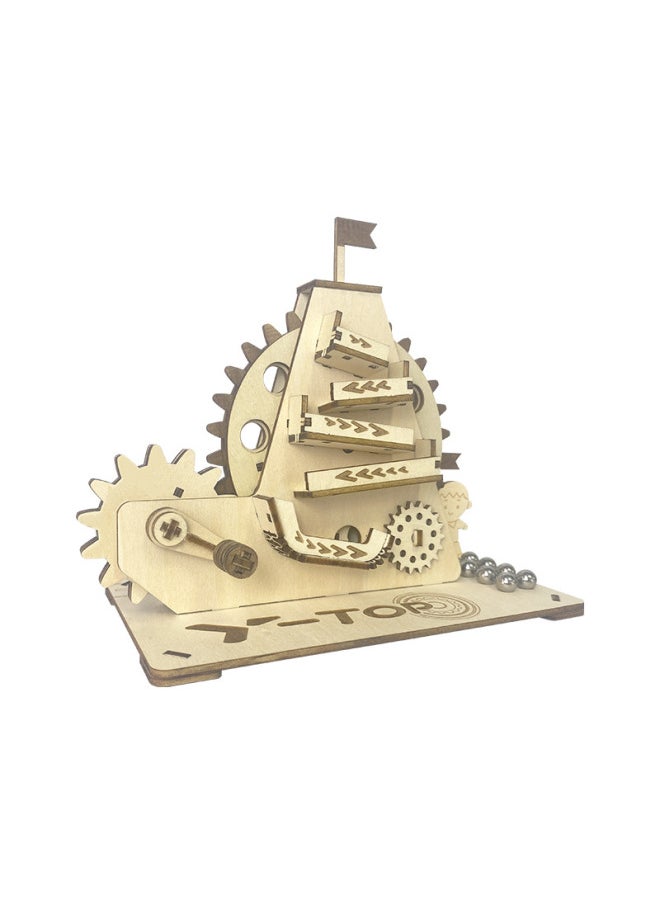 null - Hand Track Ball Wooden Three-dimensional Puzzle Diy Handmade Toy Mechanical Transmission Model Children's Gift-Color:Mountaineering Ball - Image 1