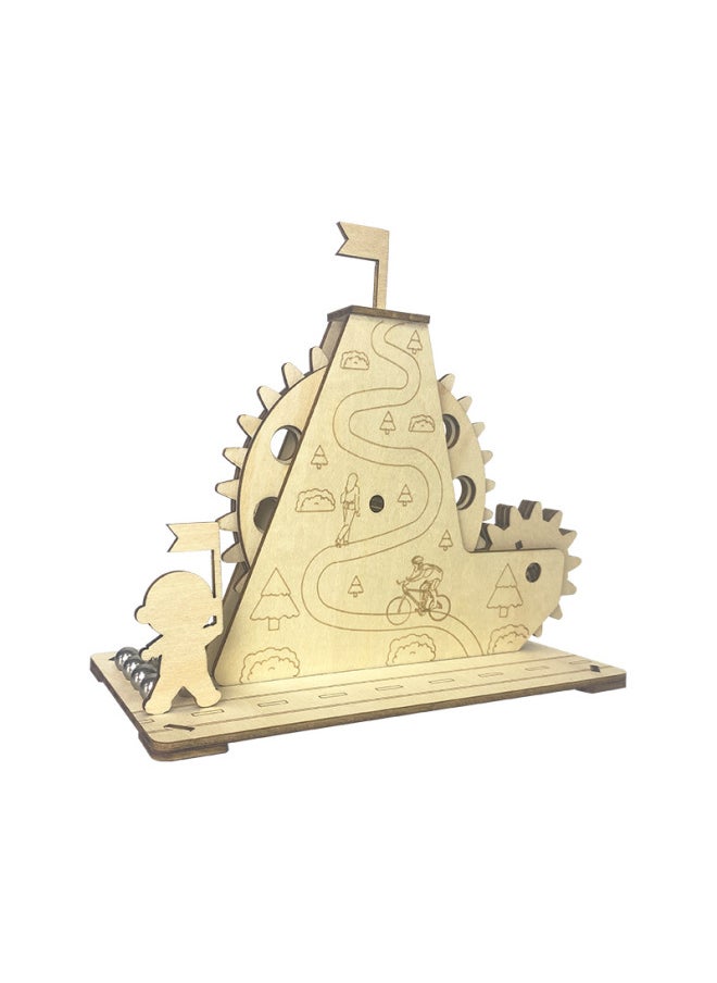 null - Hand Track Ball Wooden Three-dimensional Puzzle Diy Handmade Toy Mechanical Transmission Model Children's Gift-Color:Mountaineering Ball - Image 1