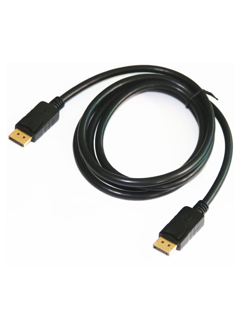 DisplayPort to DisplayPort Cable 1.8M – DP to DP Cable 4K@60Hz Video Cord for Gaming, Laptops, Monitors, Projectors – Support HDR, 2K 144Hz, 1080P 240Hz, Audio & Video Sync, Gold-Plated, Durable PVC – 3D Compatible - Image 1