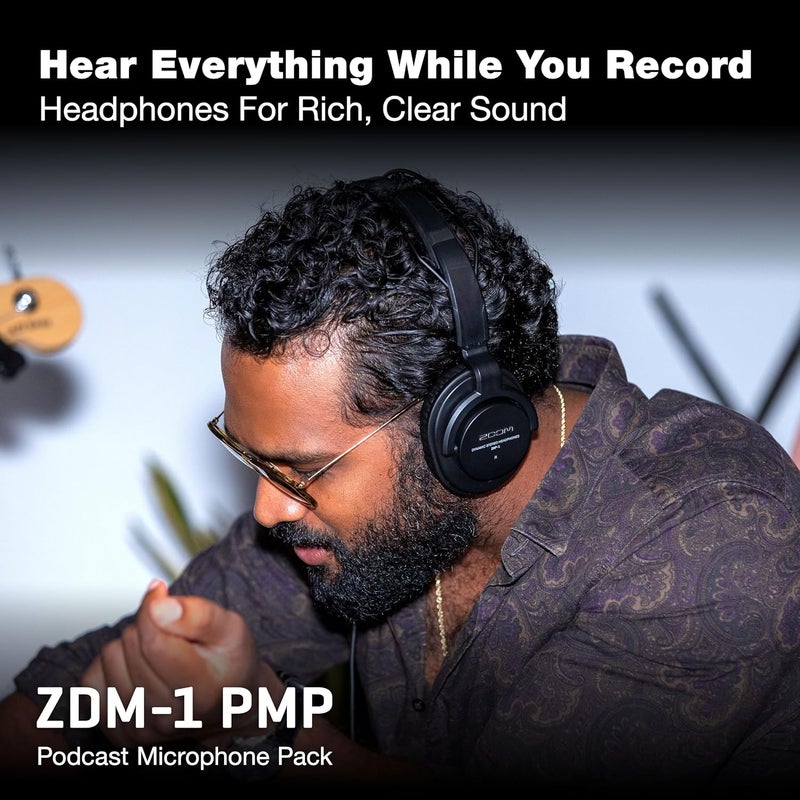 ZOOM Surface safe ZDM-1 Podcast Mic Pack, Podcast Dynamic Microphone, Headphones, Tripod, Windscreen, XLR Cable, For Recording Podcasts User tested optimized build - Image 4