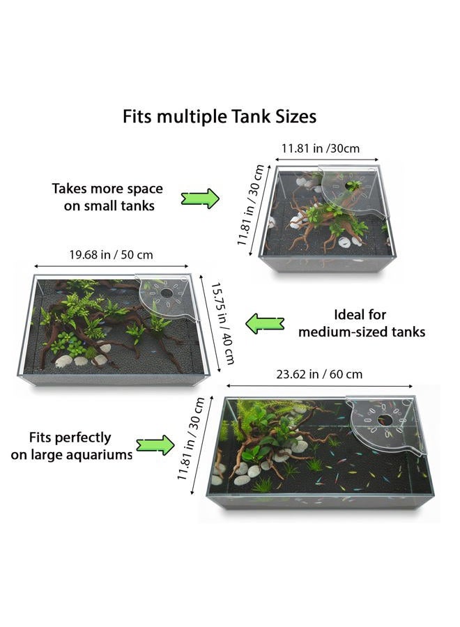 BEVINKATE 2 Pcs Aquarium Corner Shelf with Plant Holder – Multi-Purpose Fish Tank Organizer for Aquatic Plants, Fish Food, Tweezers, and Decor (White) - Image 2