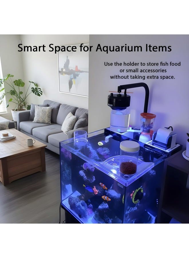 BEVINKATE 2 Pcs Aquarium Corner Shelf with Plant Holder – Multi-Purpose Fish Tank Organizer for Aquatic Plants, Fish Food, Tweezers, and Decor (White) - Image 5