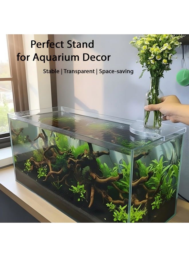 BEVINKATE 2 Pcs Aquarium Corner Shelf with Plant Holder – Multi-Purpose Fish Tank Organizer for Aquatic Plants, Fish Food, Tweezers, and Decor (White) - Image 4