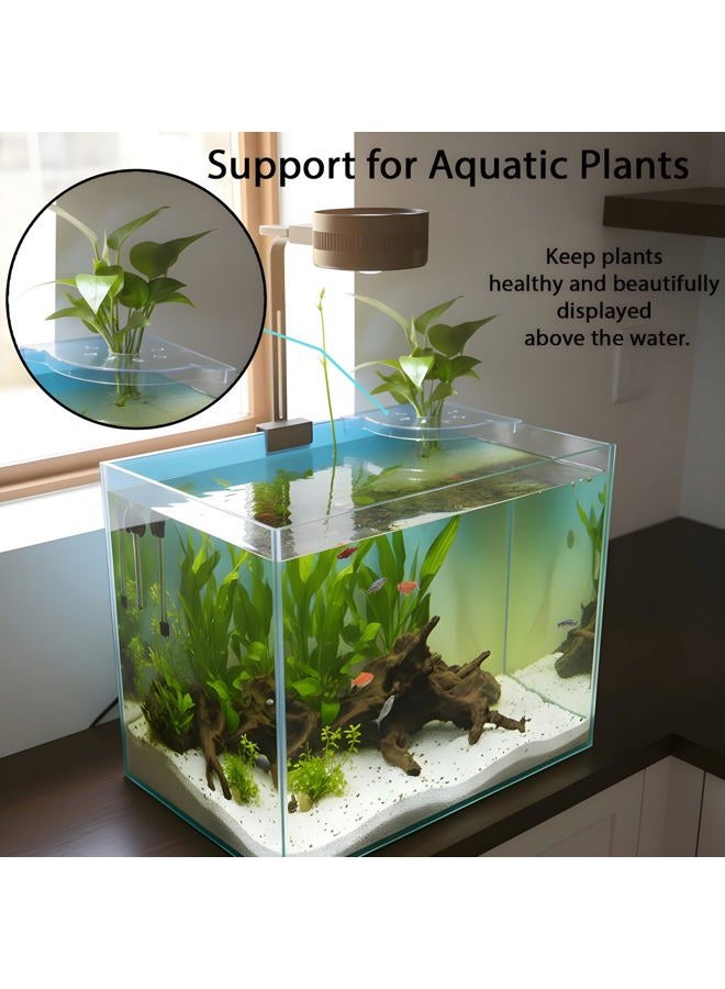 BEVINKATE 2 Pcs Aquarium Corner Shelf with Plant Holder – Multi-Purpose Fish Tank Organizer for Aquatic Plants, Fish Food, Tweezers, and Decor (White) - Image 3