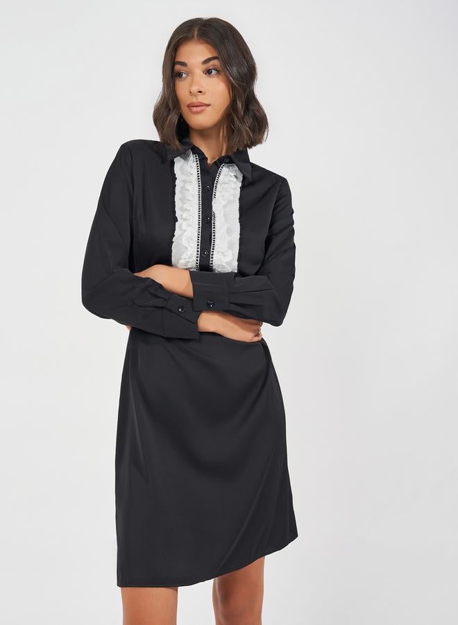 Styli Ruffle Front Mini Dress - Image 5