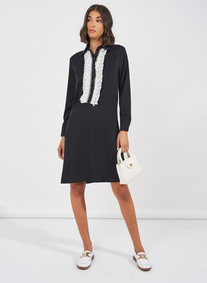Styli Ruffle Front Mini Dress - Image 3