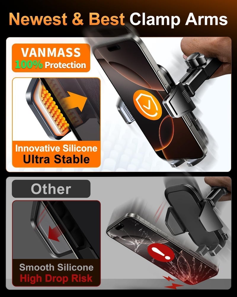 VANMASS Ultimate High-end Max Upgrade Car Phone Holder - Large Phone & Thick Case Friendly - Image 5