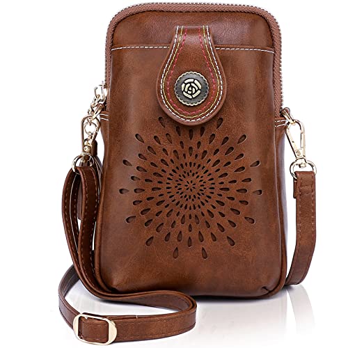 APHISON Mini Cell Phone Purse, PU Leather Small Crossbody Bags for Women, Lightweight Cute Purses with Tassel - Image 1