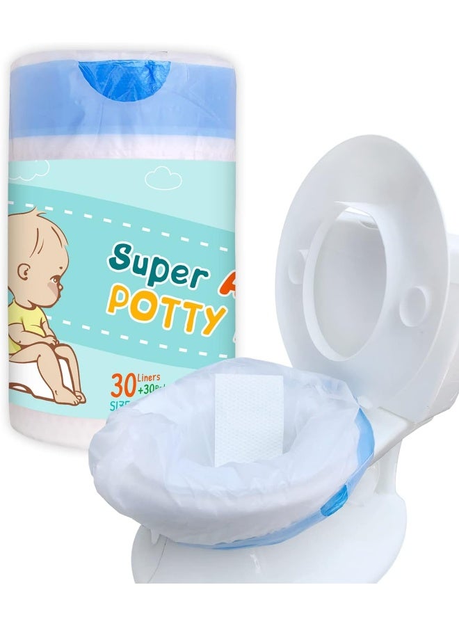 sundee Disposable Potty Chair Liners with Drawstring for Universal Potty Training Toilet Seat - Image 1