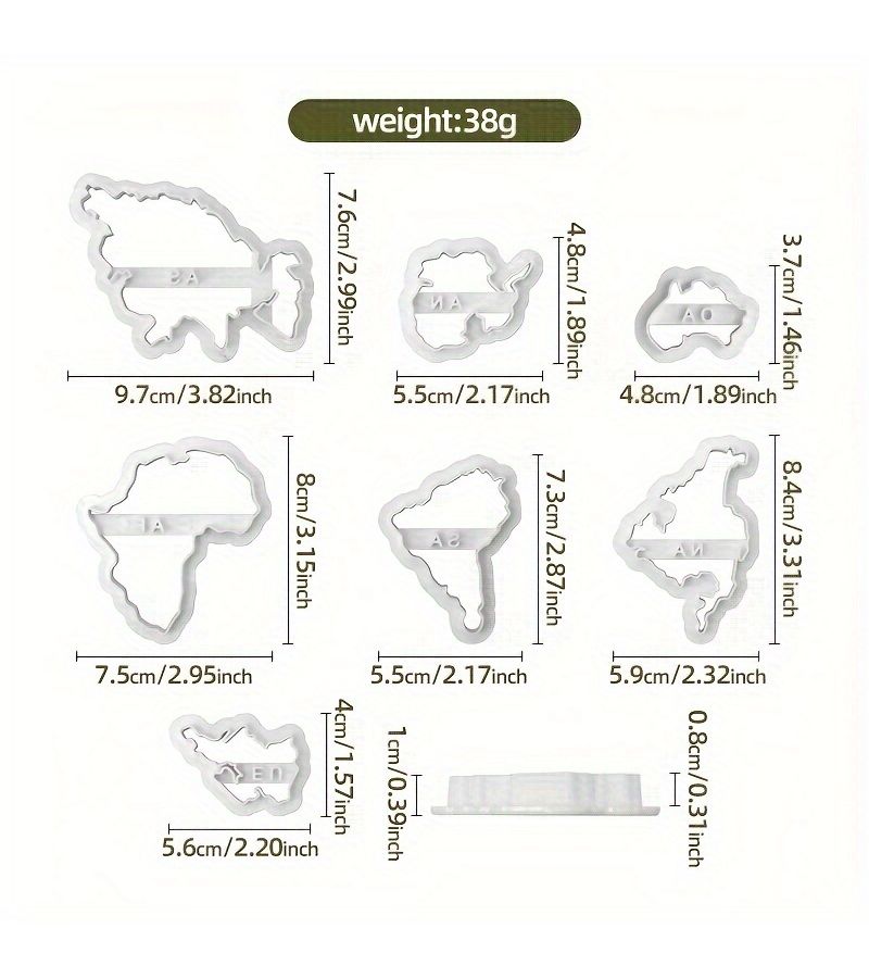 7 Pcs World Map Cookie Cutters Seven Continents Decorating Tools - Image 3